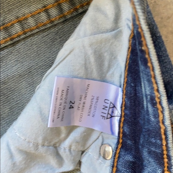UNIF peach pit skinnies ripped jeans 24 XS denim - Picture 3 of 5